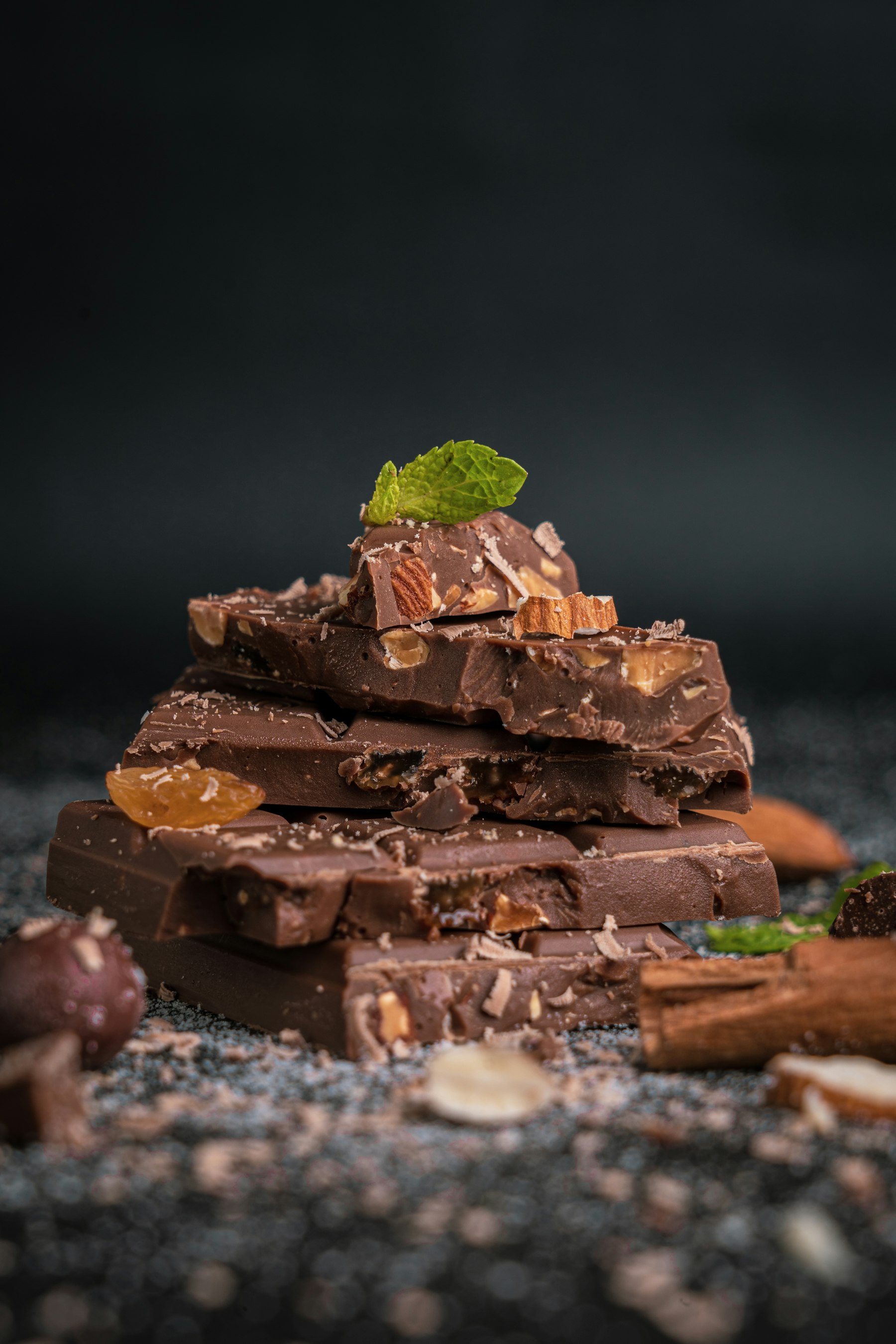 Tablettes de chocolat fraîchement coulées